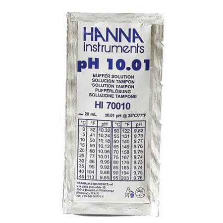 Hanna Calibration liquid pH 10.01 1 bag of 20 ml.