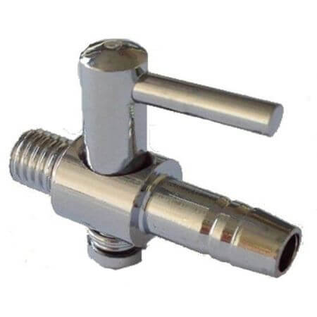 1-way air valve / chrome-plated brass - tap thread