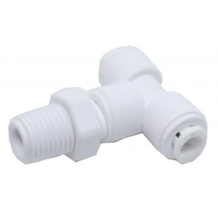 T-piece for osmosis hose 6mm - 2 x quick-fit connection - 1 x 1/4 "thread