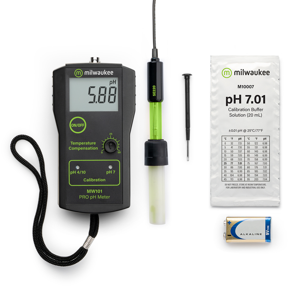 Milwakee Portable pH meter 0.00-14.00 with point manual calibration,  incl. Electrode Milwaukee water quality measuring instruments Measure   control