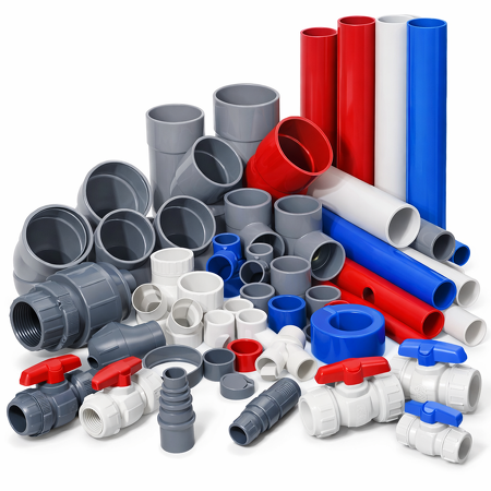 PVC pipes, couplings, faucets & glue