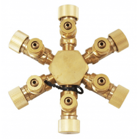 AquaHolland Needle valve - 6-way - mount on pressure regulator