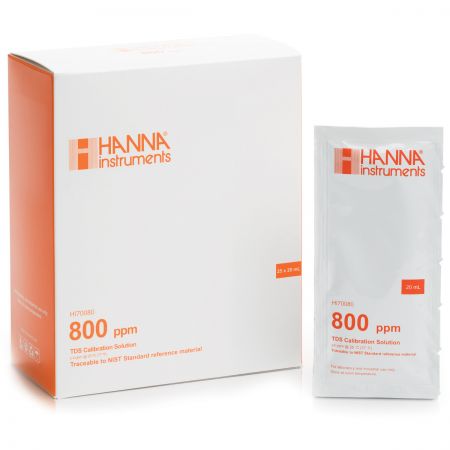 Hanna TDS Calibration fluid 800 ppm 1 bag 20ml.