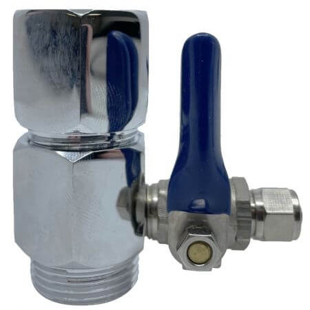 Metal intermediate piece with small ball valve for osmosis device