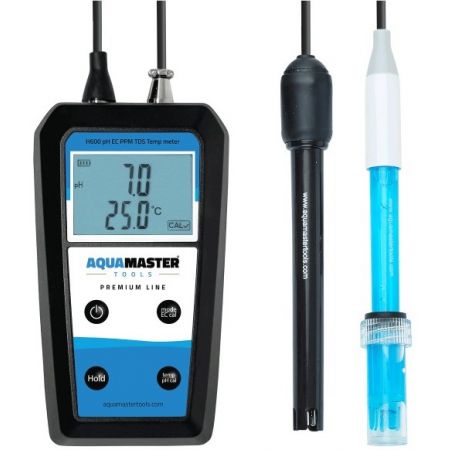 Aqua Masters H600 Pro Handheld Meter pH, EC, PPM, TDS, Temp.