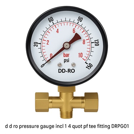 D-D - RO Pressure Gauge incl. 1/4" PF Tee Fitting