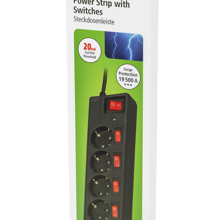 Hama 6-pin socket – individually switchable with 45° sockets