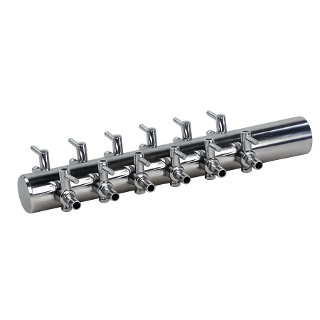 Air valve 12-way / chrome-plated brass