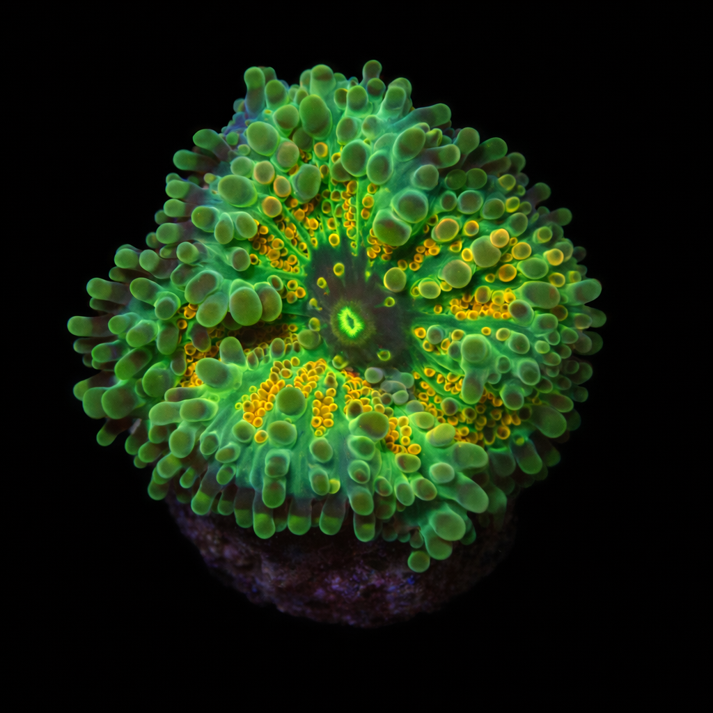 Ricordea Yuma green/orange Frag (Ong. 2-3 cm) WYSIWYG (1779735138626)