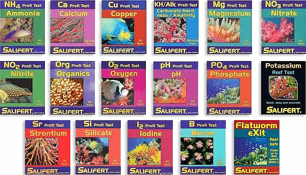 Salifert waterkwaliteit testers